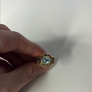 Vintage Gold and Blue Gemstone Ring
